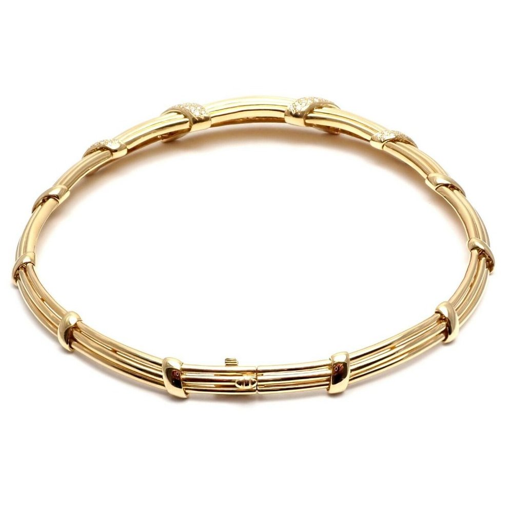 Vintage! Authentic Van Cleef & Arpels 18k Yellow Gold Diamond Choker Necklace - Picture 6 of 12
